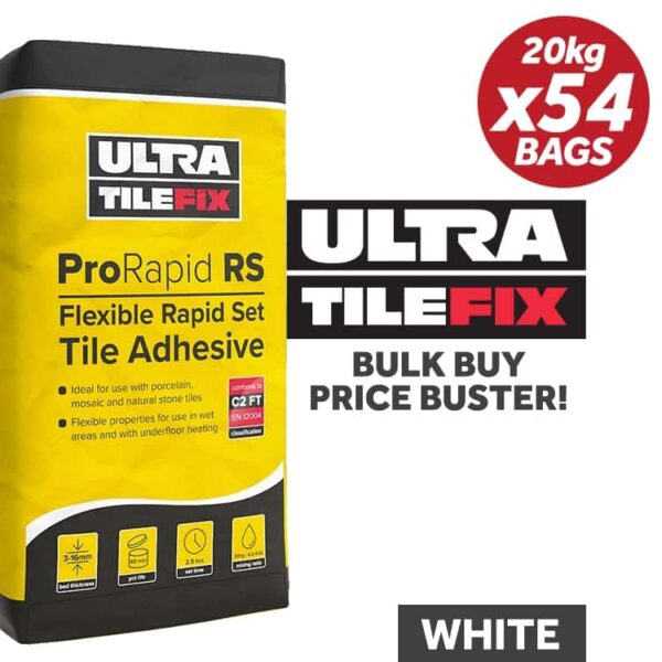 UltraTile Fix ProRapid RS Flexible Tile Adhesive 20Kg / WHITE