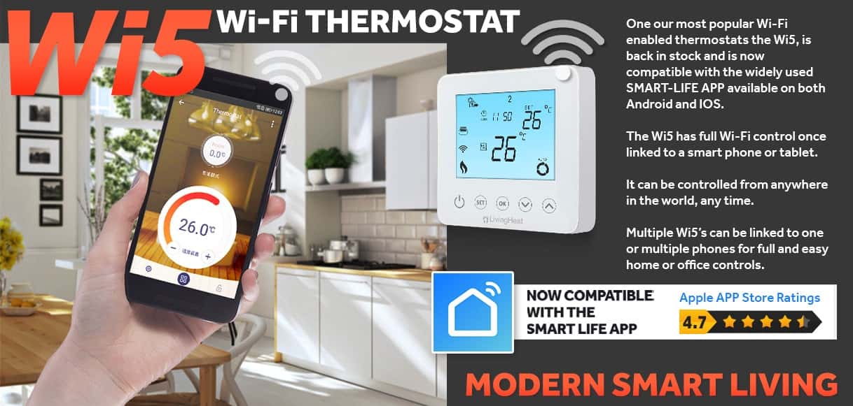 Living Heat Wi5 - Wi-Fi Underfloor Heating Thermostat