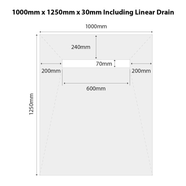 1000 x 1250 Shower Tray