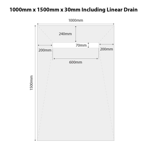 1000 x 1500 Shower Tray