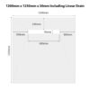 1200 x 1250 Shower Tray