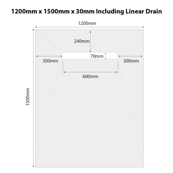 1200 x 1500 Shower Tray