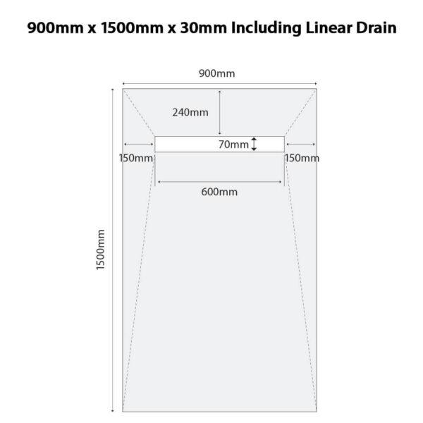 900 x 1500 Shower Tray