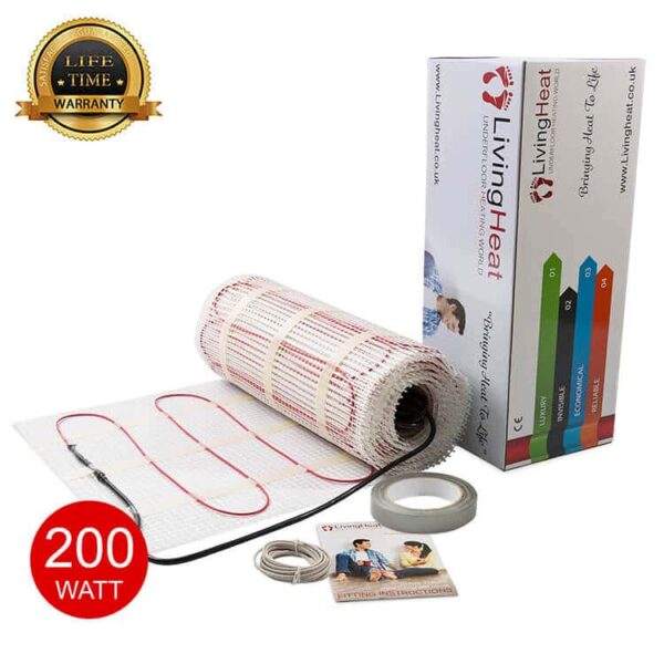 Living Heat 200 Watt Under Floor Heating Mat System