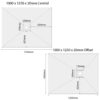 1000 x 1250 c-o Shower Tray