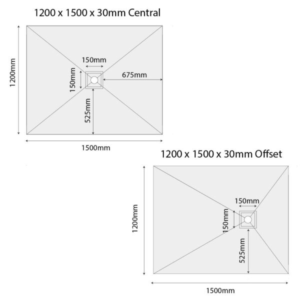 1000 x 1500 c-o Shower Tray