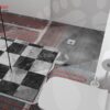 Wet room build up square drain shower tray